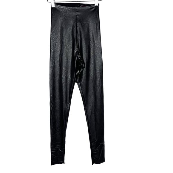 Commando Small S Black Faux Leather Leggings Perfect Control High Rise Womens - Picture 1 of 10